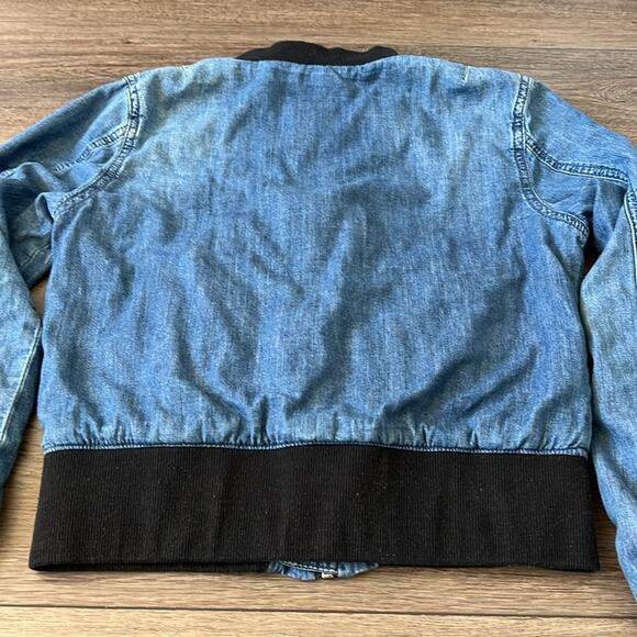Hudson Girl’s Blue Lined Sift Jean Zip Up Embroidered Jacket Size‎ L - Picture 11 of 15
